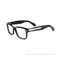 Wholesale Newest Fashion Rectangle Unisex Eyewear Black Demi Acetate Optical Glasses Frames